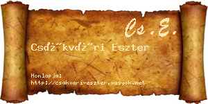 Csákvári Eszter névjegykártya